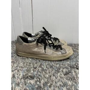 P448 Shoes Womens 41 10.5 John Panama Metallic Casual Sneakers Low Top